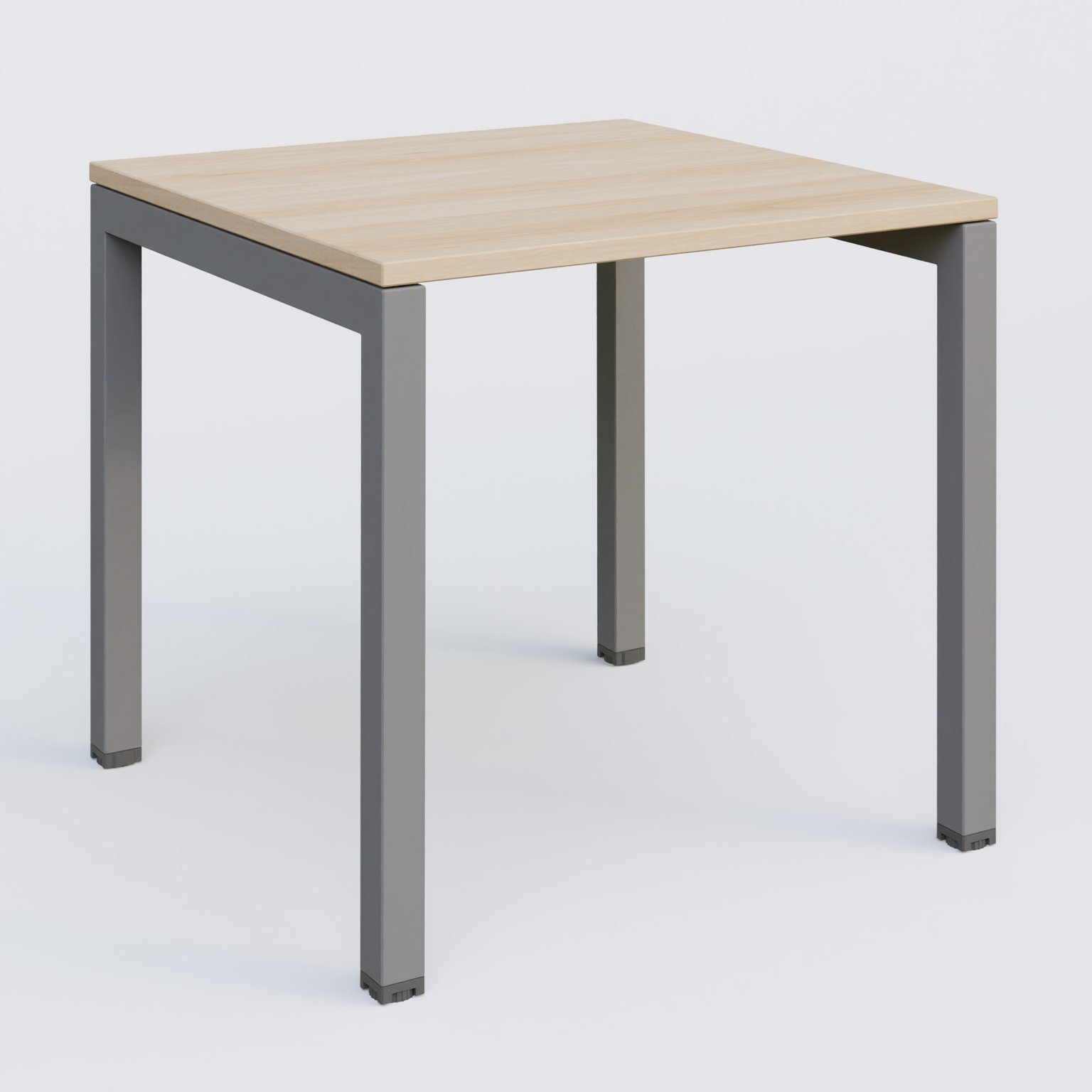 K3 Plateau droit 80x80 pieds fixe. Plateau Hêtre et pietement Aluminium.