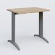 K2 Plateau droit 80x60 pieds fixe. Plateau Chêne naturel et pietement Aluminium.