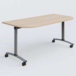 TABLES ABATTANTES - New Design - Module d'extrémité pour table abattante gamme Arca 165-80 cm. Plateau Hêtre et pietement Aluminium.