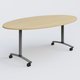 Table ovale gamme Arca 200-110 cm. Plateau Chêne clair et pietement Aluminium.