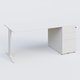 K2 Plateau droit 180x80 avec caisson métalique sous le plateau. Plateau Blanc et pietement Blanc