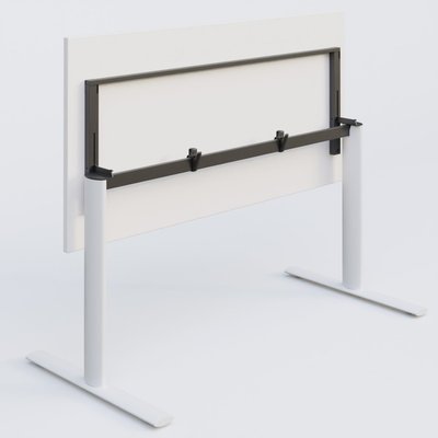 [Pas de famille] - [Pas de sous famille] - Module droit gamme Pure 160-80 cm. Plateau Blanc et pietement Blanc.
