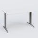 Plan droit, pieds fixes, 140x70cm, plateau blanc, structure aluminium