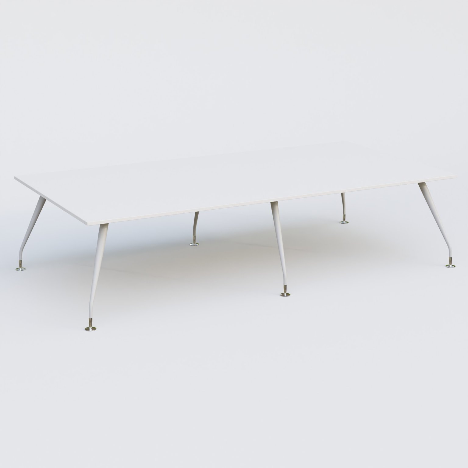 K5 table bench 320*165 cm. Plateau Blanc et pietement Blanc avec base chromé.