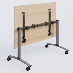 [Pas de famille] - [Pas de sous famille] - Table abattante gamme Arca 120-60 cm. Plateau Hêtre et pietement Aluminium.