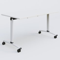 [Pas de famille] - [Pas de sous famille] - Table abattante gamme Arca 140-70 cm. Plateau Blanc et pietement Blanc.