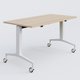 Module droit de la gamme LEM 140-70 cm. Plateau Hêtre et pietement Blanc.