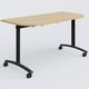 Module d'extrémité pour table abattante gamme Arca 145-70 cm. Plateau Chêne clair et pietement Noir.