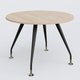 Table ronde diametre 110 cm avec 4 pieds de la gamme K5. Plateau Hêtre et pietement Noir Mat