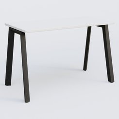 [Pas de famille] - [Pas de sous famille] - K8 plan droit 120*60 sur pieds fixe. Plateau Blanc et pietement Noir Grainé