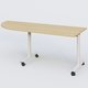 Module d'angle 90° pour table abattante gamme Design 200-80 cm à gauche. Plateau Chêne clair et pietement Blanc.