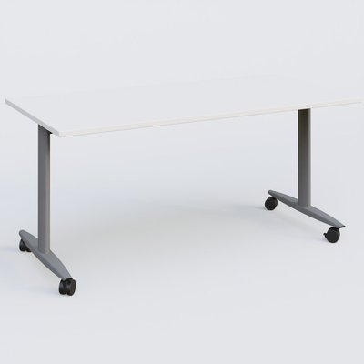TABLES ABATTANTES - L.160xP.80cm  - Table abattante gamme Design 160*80 cm. Plateau Blanc et pietement Aluminium.