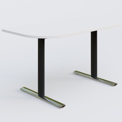 [Pas de famille] - [Pas de sous famille] - Module d'extrémité gamme Pure 145-70 cm. Plateau Blanc et pietement Noir/Chrome.