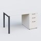K3 Plateau droit 140x80 avec caisson porteur mélamine. Plateau ,caisson Blanc et pietement Anthracite