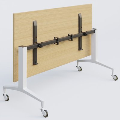 TABLES ABATTANTES - L.140xP.80 cm - Module droit de la gamme LEM 140-80 cm. Plateau Chêne clair et pietement Blanc.