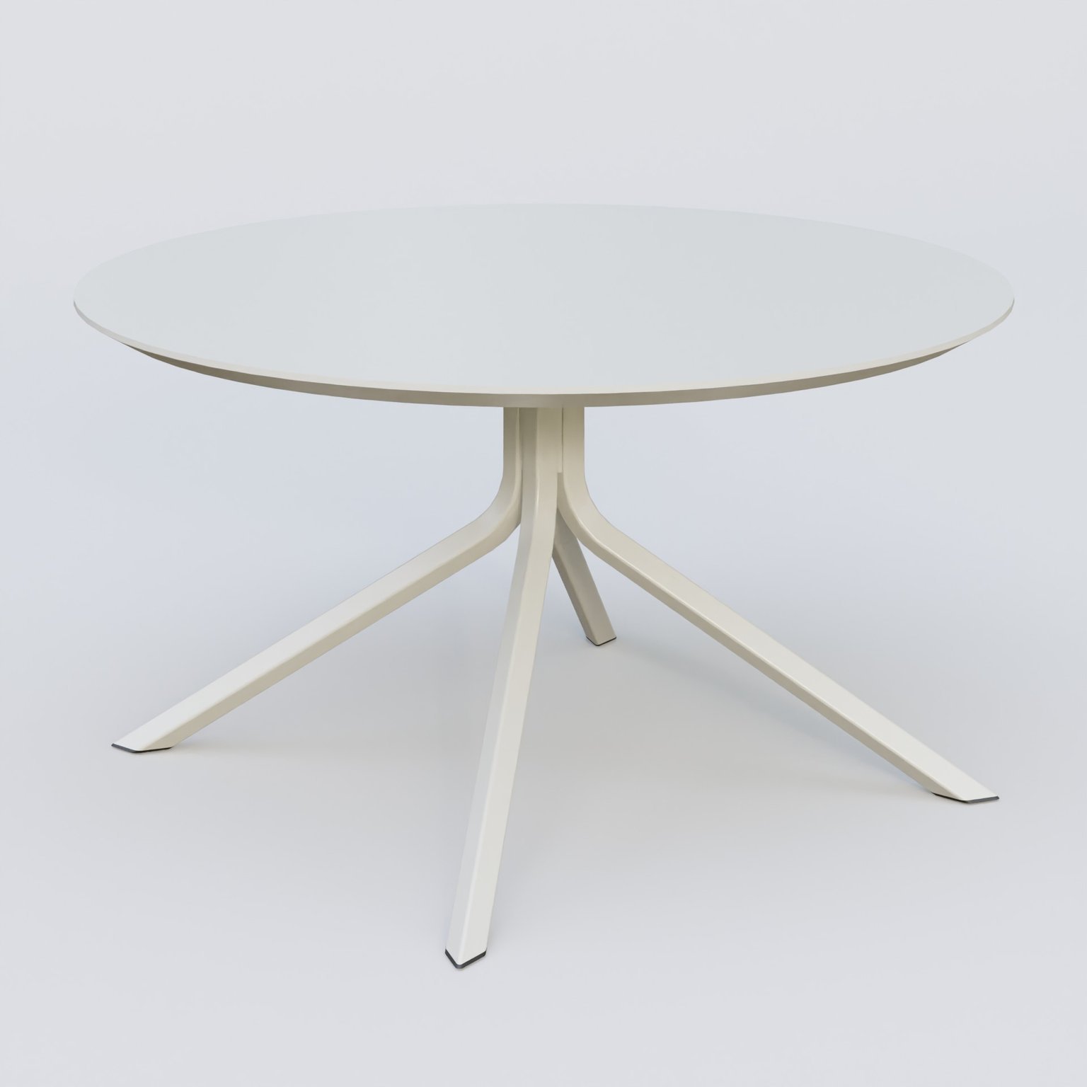 Table Basse Fashion Styl piètement 4 pieds en métal et plateau bois. Plateau Blanc (RAL 9010) et pietement Blanc (RAL 9010).