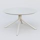 Table Basse Fashion Styl piètement 4 pieds en métal et plateau bois. Plateau Blanc (RAL 9010) et pietement Blanc (RAL 9010).