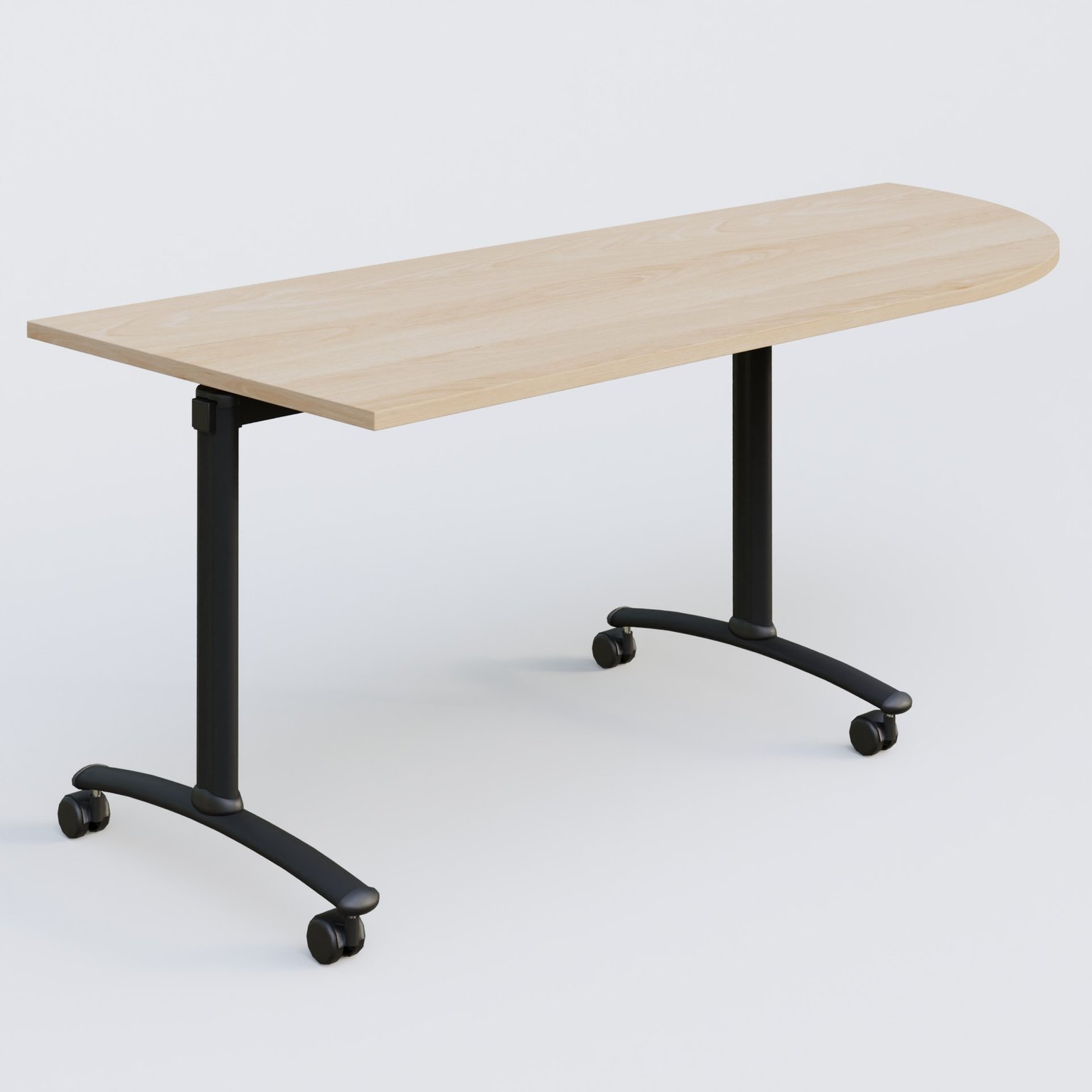 Module d'angle 90° Droite gamme Arca 200-80 cm. Plateau Hêtre et pietement Noir.