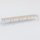 K5 table bench 560*120 cm. Plateau Hêtre et pietement Blanc avec base chromé.