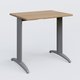K2 Plateau droit 80x60 pieds fixe. Plateau Noyer et pietement Aluminium.