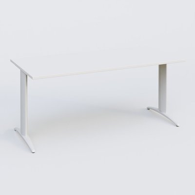 Gamme K2 - Plans droits - Plan droit, pieds fixes, 160x70cm, plateau blanc, structure blanc
