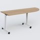 Module d'angle 90° pour table abattante gamme Design 200-80 cm à droite. Plateau Noyer et pietement Blanc.