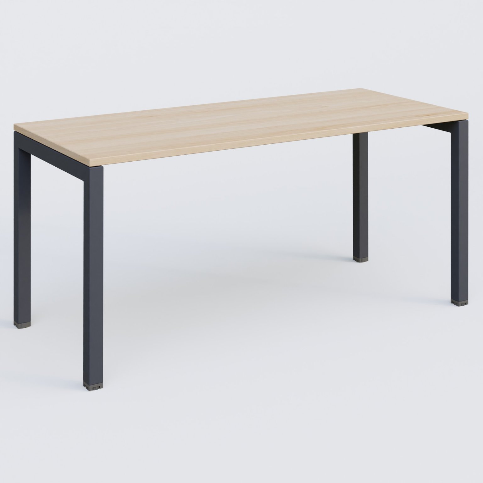 K3 Plateau droit 160x70 pieds fixe. Plateau Hêtre et pietement Anthracite.