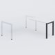 Retour direct 100x60cm sur pied, plateau blanc, structure anthracite