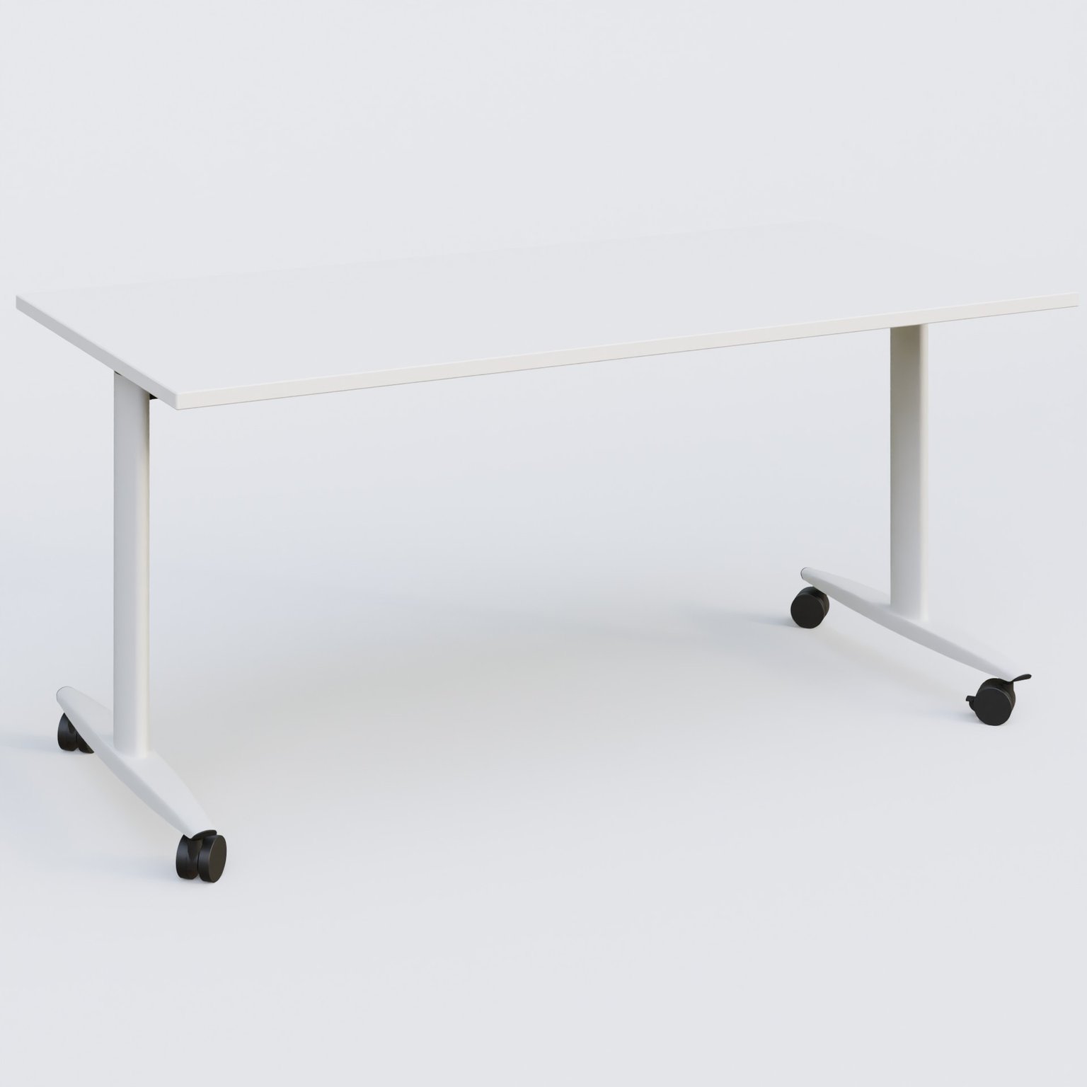 Table abattante gamme Design 160*80 cm. Plateau Blanc et pietement Blanc.
