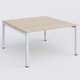 K3 Plateau droit 140x145 pieds fixe. Plateau Hêtre et pietement Blanc.