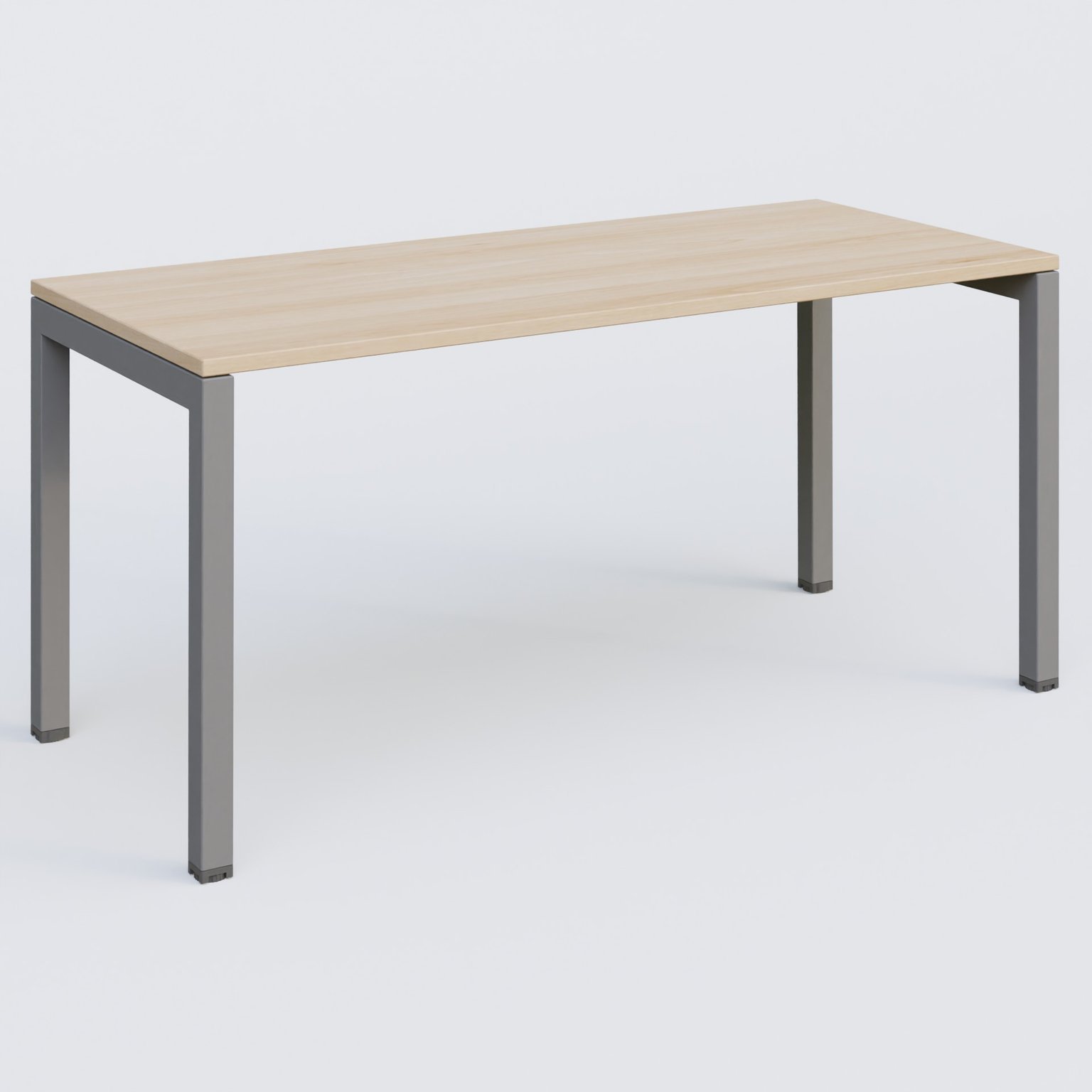 K3 Plateau droit 160x70 pieds fixe. Plateau Hêtre et pietement Aluminium.