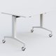 Module droit de la gamme LEM 120-80 cm. Plateau Blanc et pietement Blanc.