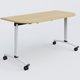 Module d'extrémité pour table abattante gamme Arca 145-70 cm. Plateau Chêne clair et pietement Blanc.