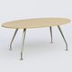 K5 table ovale 200*110 cm. Plateau Chêne clair et pietement Chrome avec base chromé.
