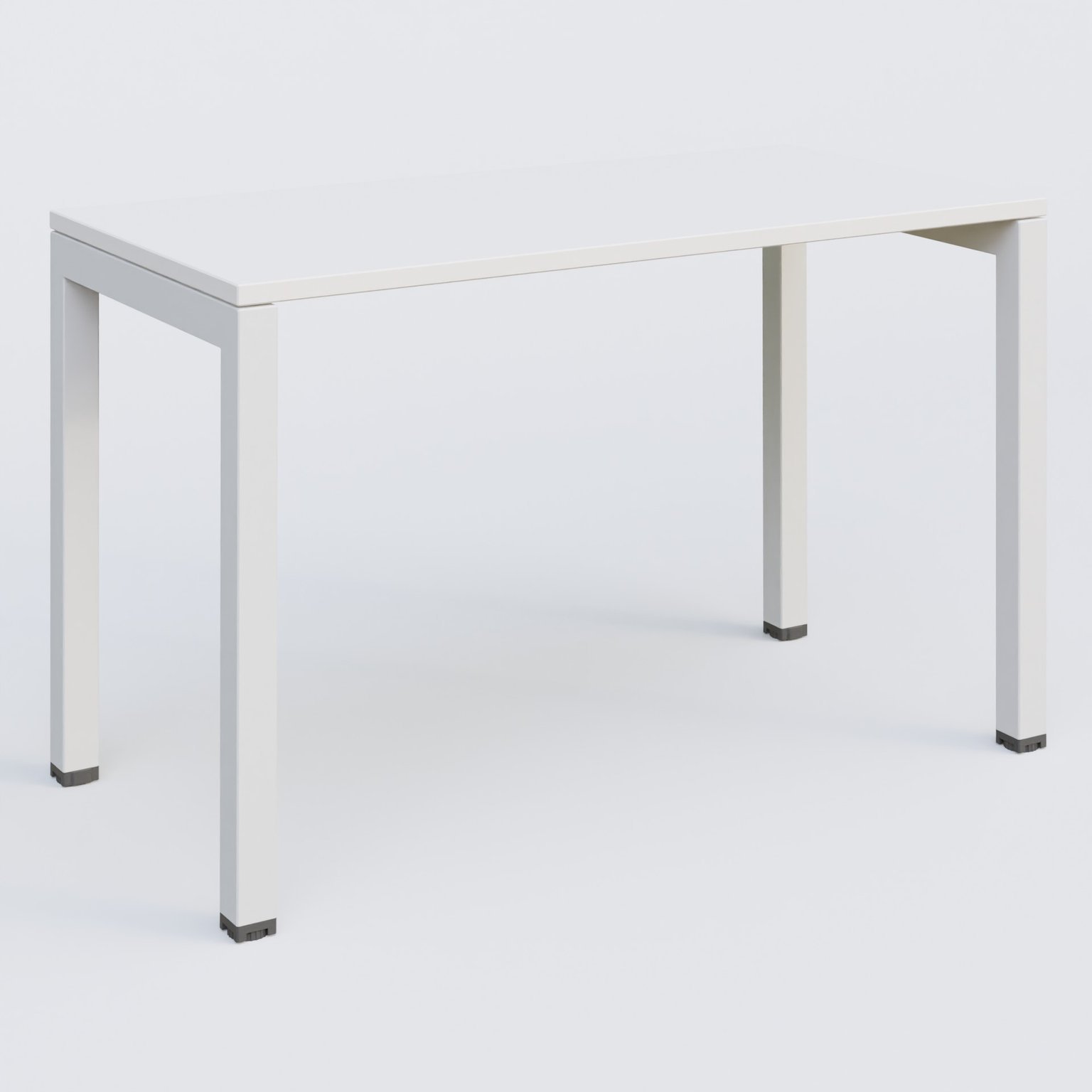 K3 Plateau droit 120x60 pieds fixe. Plateau Blanc et pietement Blanc.