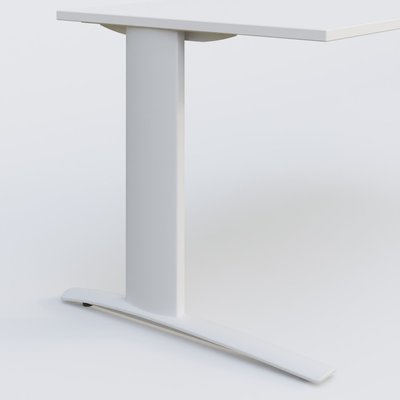 Gamme K1 - Plans droits - K1 Plateau droit 80x80 pieds fixe. Plateau Blanc et pietement Blanc