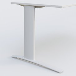 Gamme K1 - Plans droits - K1 Plateau droit 80x80 pieds fixe. Plateau Blanc et pietement Blanc