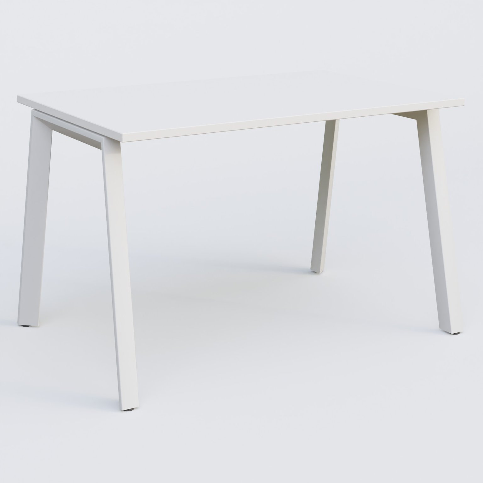 K8 plan droit 120*80 sur pieds fixe. Plateau Blanc et pietement Blanc