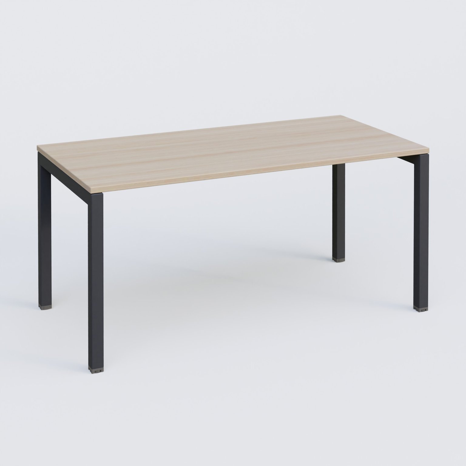 Plan droit 180x80cm, plateau acacia, structure anthracite
