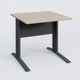 K1 Plateau droit 80x80 avec voile de fond métal. Plateau Acacia et pietement Anthracite