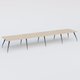 K5 table bench 560*120 cm. Plateau Hêtre et pietement Noir Mat avec base chromé.