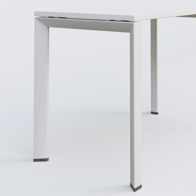 Gamme K7 - Plans droits - K7 plan droit 80*60 sur pieds fixe. Plateau Blanc et pietement Blanc