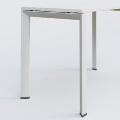 Gamme K7 - Plans droits - K7 plan droit 80*60 sur pieds fixe. Plateau Blanc et pietement Blanc