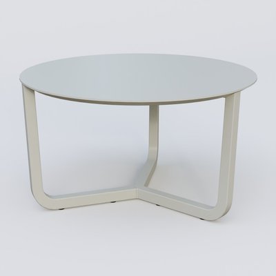 [Pas de famille] - [Pas de sous famille] - Table Basse Fashion Styl piètement tryptique en métal et plateau bois. Plateau Gris (RAL 7038) et pietement Gris (RAL 7038).