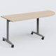 Module d'angle 90° pour table abattante gamme Design 200-80 cm à droite. Plateau Hêtre et pietement Aluminium.