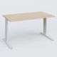 K1 Plateau droit 140x80 pieds fixe. Plateau Hêtre et pietement Blanc