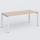 K7 plan droit 180*80 sur pieds fixe. Plateau Hêtre et pietement Blanc