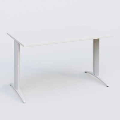 Gamme K2 - Plans droits - Plan droit, pieds fixes, 140x70cm, plateau blanc, structure blanc