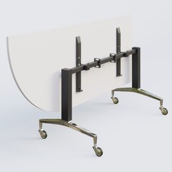 [Pas de famille] - [Pas de sous famille] - Module d'angle à 90° intégré coté gauche de la gamme LEM 200-110 cm. Plateau Blanc et pietement Noir/Chrome.