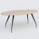 K5 table ovale 200*110 cm. Plateau Hêtre et pietement Noir Mat avec base chromé.